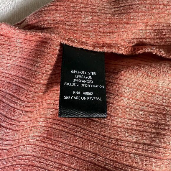 Torrid Textured Jersey Scoop Neck Button Down Babydoll Coral 1/1X - Picture 5 of 7